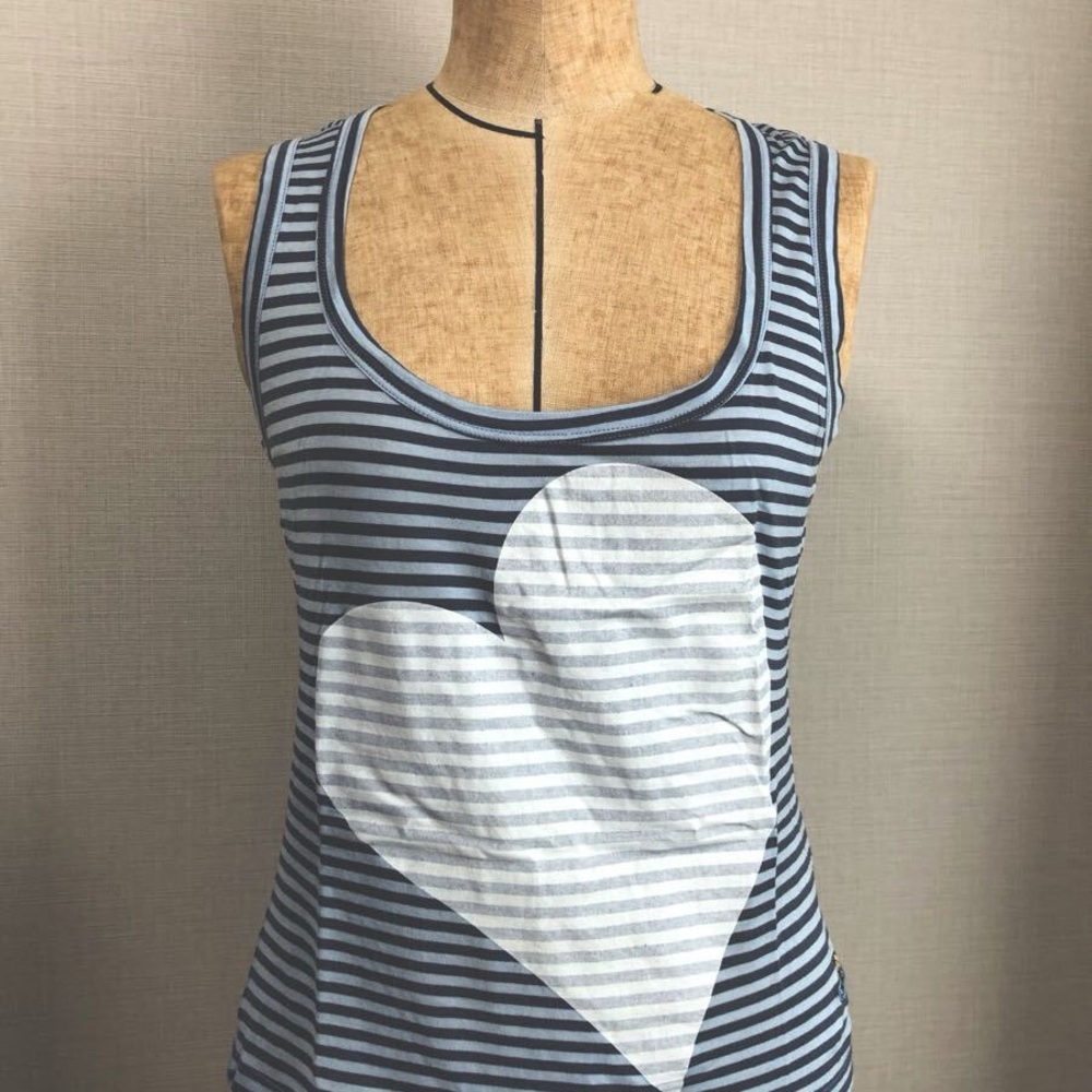 Vivienne Westwood Blue Striped Heart Tank Top